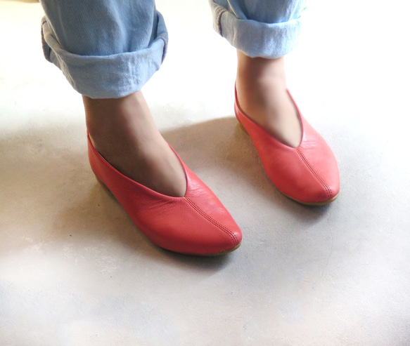 [優秀的皮膚混合！ 】火烈鳥粉紅真皮高跟鞋❄︎日本製❄︎ 第7張的照片
