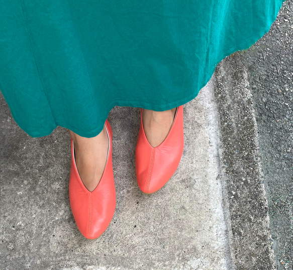[優秀的皮膚混合！ 】火烈鳥粉紅真皮高跟鞋❄︎日本製❄︎ 第9張的照片