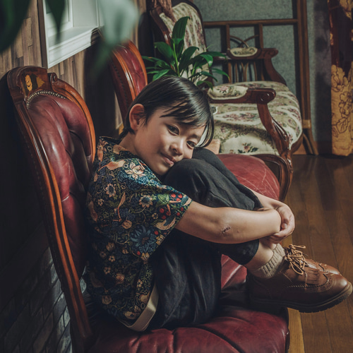 Boys モリスで着飾るスタンドカラーシャツ/総柄/ウィリアムモリス