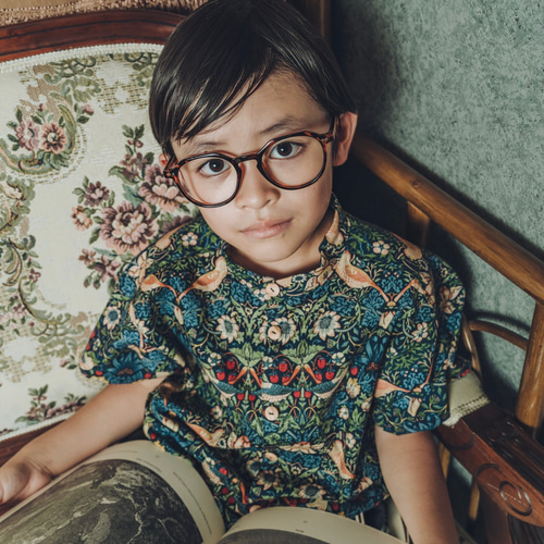 Boys モリスで着飾るスタンドカラーシャツ/総柄/ウィリアムモリス