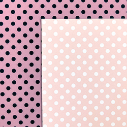 水玉　ピンク×あずきピンク　デザインペーパー　A4 2枚目の画像