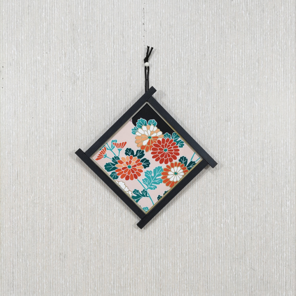 壁掛け　和風 かべ飾り　古布・菊　NO.15 1枚目の画像