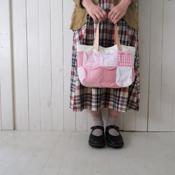 patchwork tote pink cotton 第4張的照片