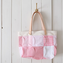 patchwork tote pink cotton 第1張的照片