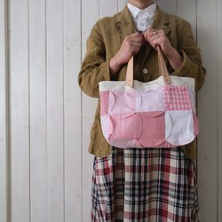 patchwork tote pink cotton 第2張的照片