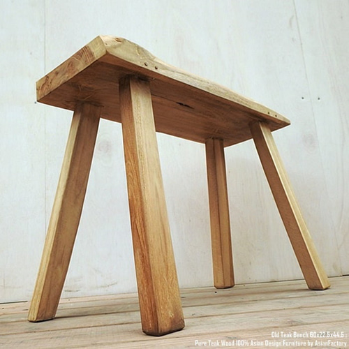 一点物 オールドチークベンチ 60cm 総無垢材 スツール 屋外 一点物 オールドチークベンチ 60cm 総無垢材 スツール 屋外
