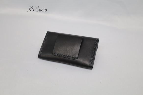 ヌメ革 ベルト通し型カードケース（ブラック色）【送料無料】 8枚目の画像