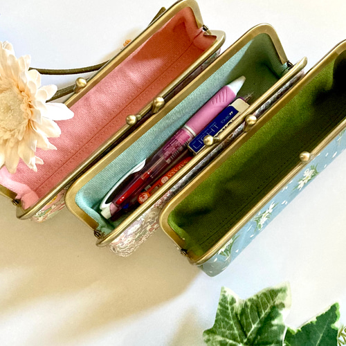 受注生産】選べる リバティ ❗️ガバッと開く スリムタイプ がま口