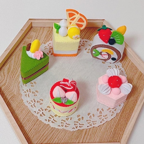 45個セット フェルトケーキキーホルダー