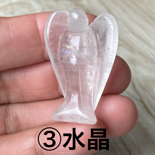 天使の力を信じる者へ撫でるお守り天然石6〜6.5㎝一点もの