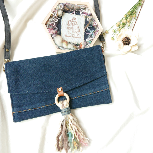 Wallet shoulder bag／お財布バッグ／デニムリメイク