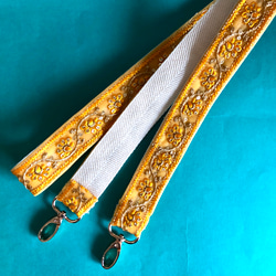 [約120cm]スマホストラップ　ショルダーストラップ　リボンストラップ　インド刺繍リボン　 2枚目の画像