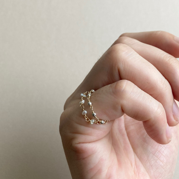 ケシパール、ダイヤ指輪 MIKIMOTO【ミキモト】 K18白蝶ケシパール ダイヤモンドリング