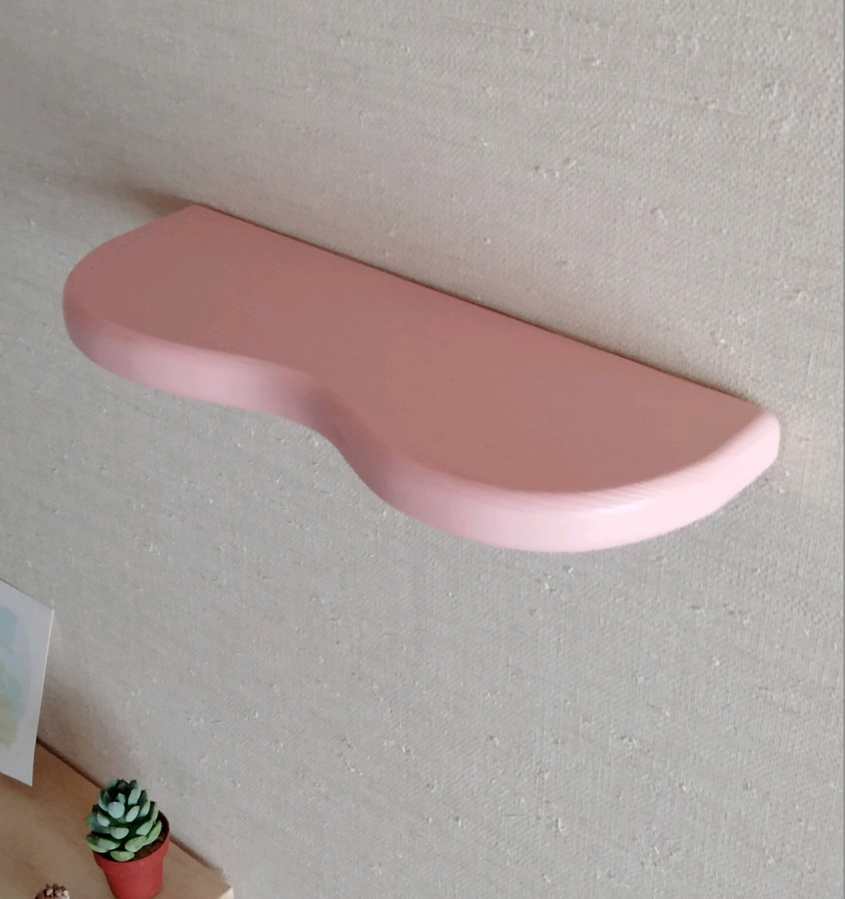 シェルフ ハンドメイド ピンクの飾り棚