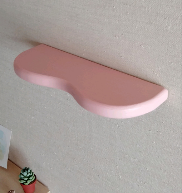 ウォールシェルフ 棚 ディスプレイ ほんわかウォールシェルフ ピンク