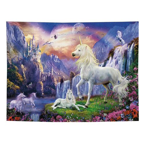 金具付タペストリーF18 ユニコーン 神話 昔話 ウォールデコ 幻想