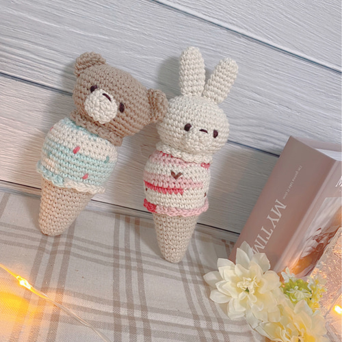 くまさん ♡ うさぎさん アイスラトル おもちゃ・人形 𝑠ℎ𝑜𝑝