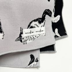 三重織 猫柄 フェイスタオル 9枚目の画像