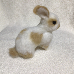 羊毛フェルト　うさぎ　ウサギ　薄茶色　ハンドメイド 4枚目の画像