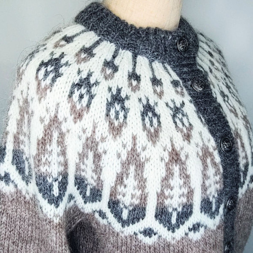 現品20％Off アイスランド ロピーカーディガン 丸ヨーク フェアアイル  