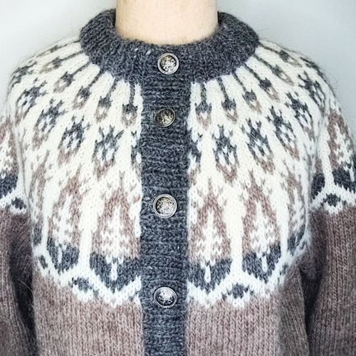 現品20％Off アイスランド ロピーカーディガン 丸ヨーク フェアアイル