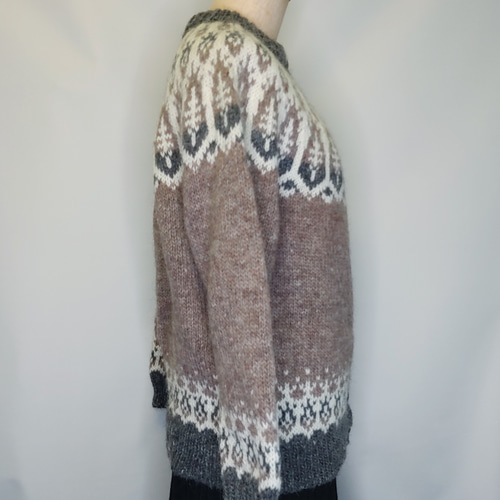 現品20％Off アイスランド ロピーカーディガン 丸ヨーク フェアアイル