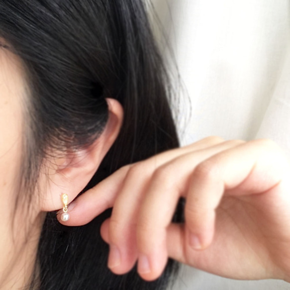 [SV925] 小珍珠耳環，簡單，想要每天穿戴。 第3張的照片