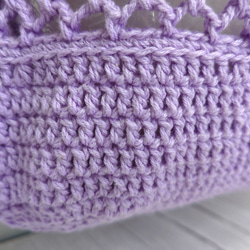 紫色手織手提網狀袋 第4張的照片