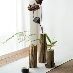受注生産 職人手作り木製花瓶 インテリア 無垢材 ギフト 木工 収納 木製 家具 1枚目の画像
