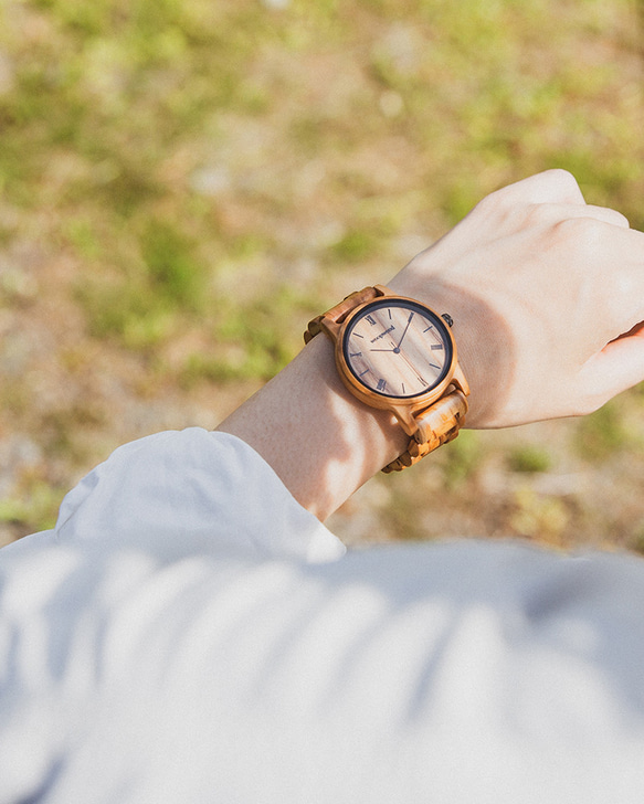 木製腕時計 OLIVE MUSUHI 腕時計 木の時計　プレゼントにおすすめ 12枚目の画像