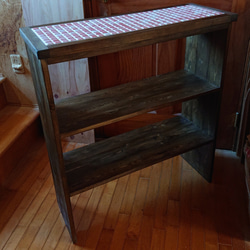 モザイクタイルオープンカウンターH90xW80xD30 ★ご注文後製作★