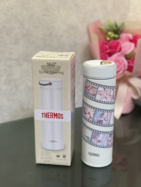 サーモス　thermos 写真入り水筒　500ml 1枚目の画像