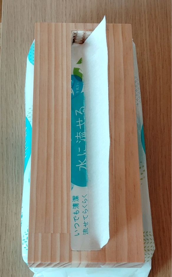 ペーパータオルケース 木目が素敵ペーパータオル押さえ 5枚目の画像