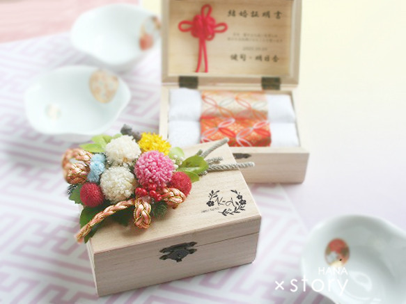 送料無料【和風リングピローの結婚証明書】名入れ/神前式・仏前式