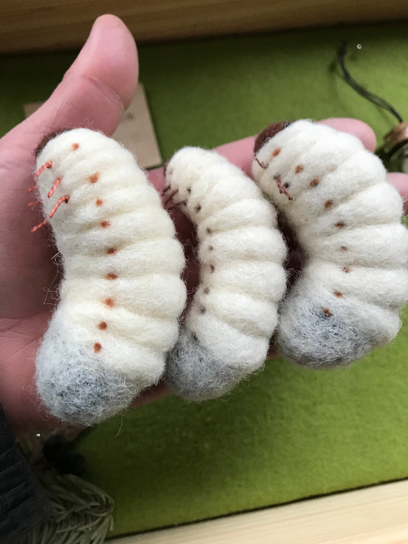 カブトムシの幼虫 大ブローチ 1枚目の画像