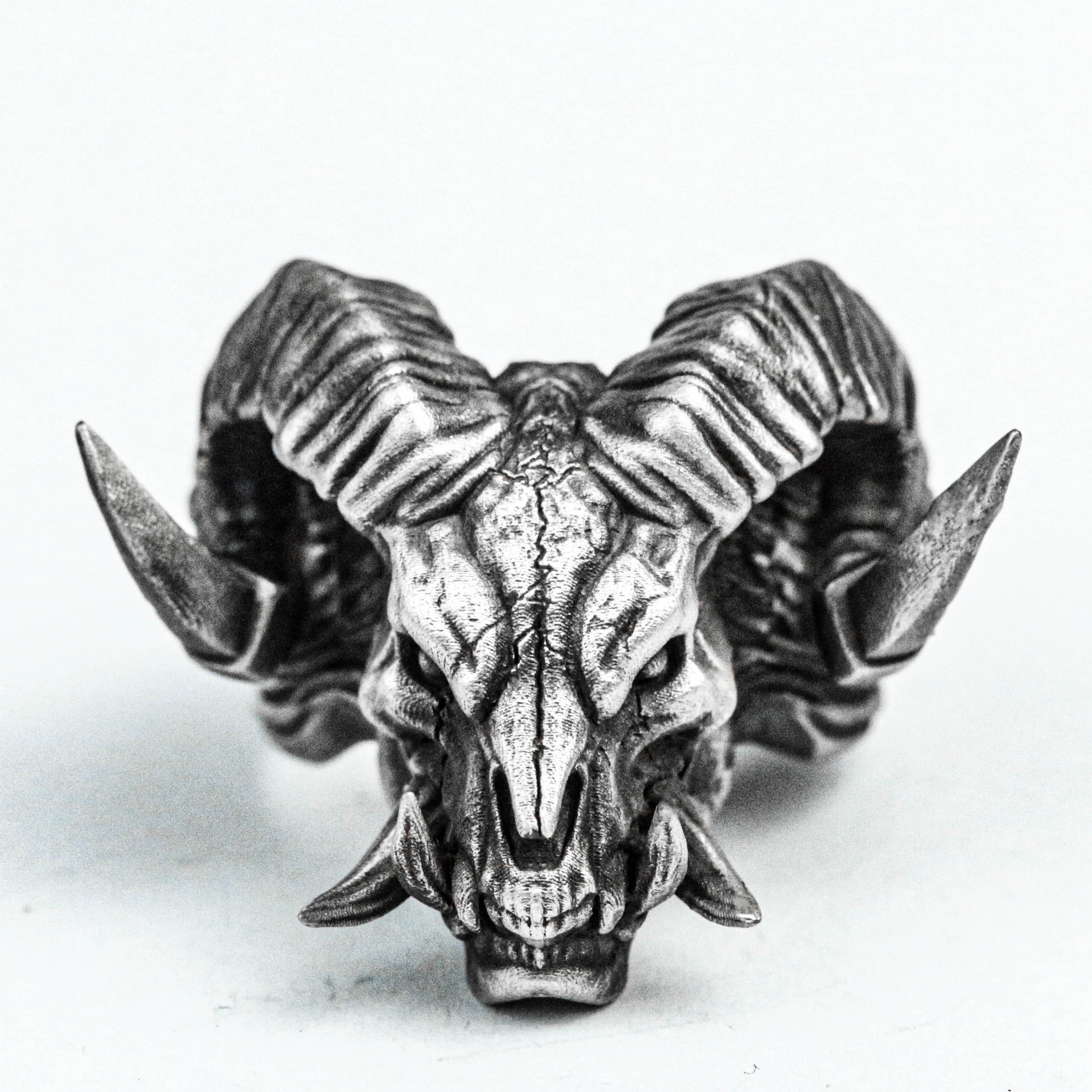 ミノタウロスのシルバーリング、髑髏ブラスリング、ギリシャ神話のペンダント、アニマルジュエリー、ハンドメイドリング