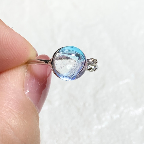 一点物 】～Ice lake～ ガラスナギット一粒リング 指輪・リング minuit