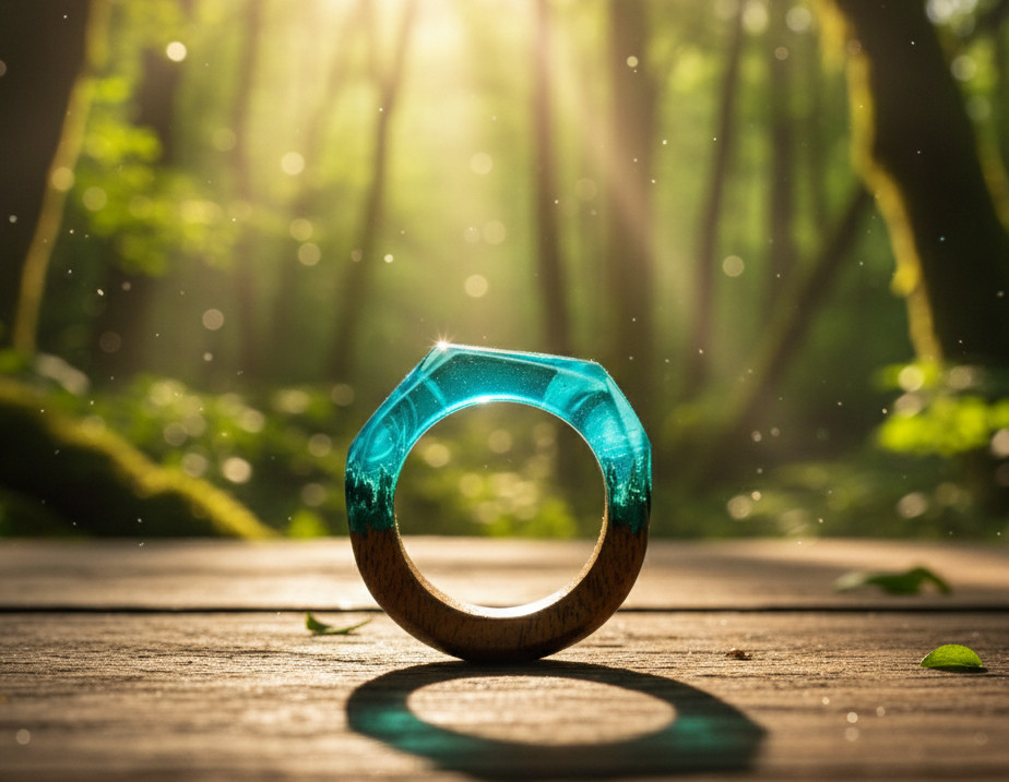 【受注生産】Nature Ring/ウォールナット　 ウッドレジンリング