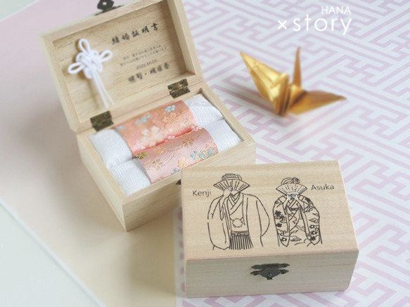 送料無料【和のリングピローの結婚証明書】和装名入れ/神前式