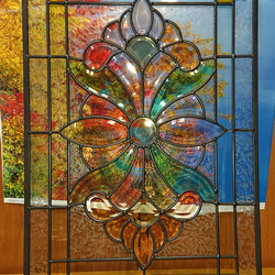 14 手作りステンドグラス　アンティークガラスの魅力　8面体　注意事項あり eebb4e8db1d98d71755f694d464d12