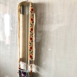 [約120cm]スマホストラップ　ショルダーストラップ　リボンストラップ　インド刺繍リボン　 8枚目の画像