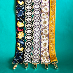 [約120cm]スマホストラップ　ショルダーストラップ　リボンストラップ　インド刺繍リボン　 5枚目の画像