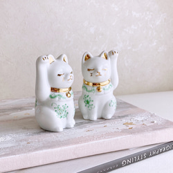招き猫 左右セット（グリーン） その他置物 Aya 通販 14477894
