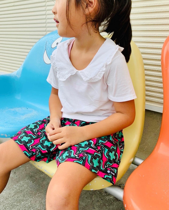 ギャザーキュロット/幾何学模様/個性的/100cm〜140cm 4枚目の画像