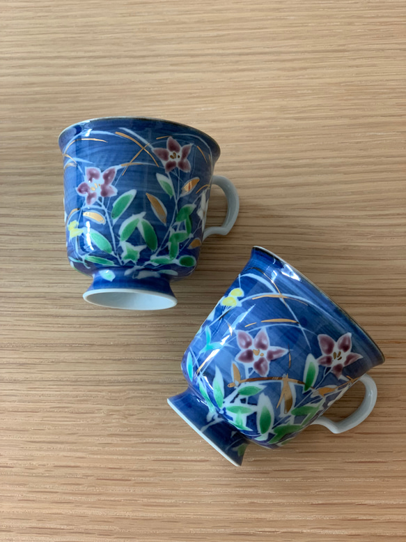 【京焼・清水焼】京都　水野春陽窯　コーヒーカップ（桔梗） 5枚目の画像
