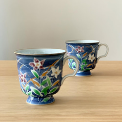 【京焼・清水焼】京都　水野春陽窯　コーヒーカップ（桔梗） 1枚目の画像