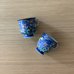 【京焼・清水焼】京都　水野春陽窯　コーヒーカップ（桔梗） 4枚目の画像