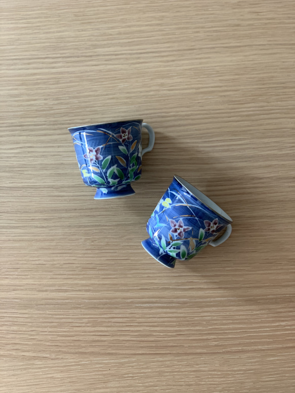 【京焼・清水焼】京都　水野春陽窯　コーヒーカップ（桔梗） 4枚目の画像
