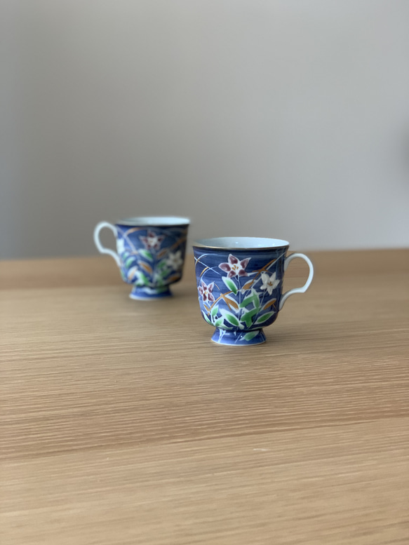 【京焼・清水焼】京都　水野春陽窯　コーヒーカップ（桔梗） 3枚目の画像