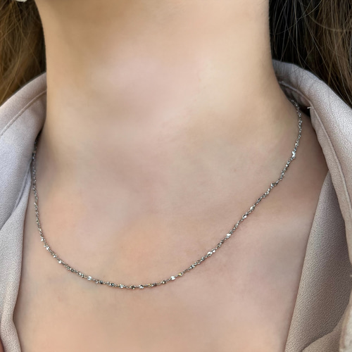 選べる3カラー＊人気 華奢 キラキラペタルチェーン ネックレス